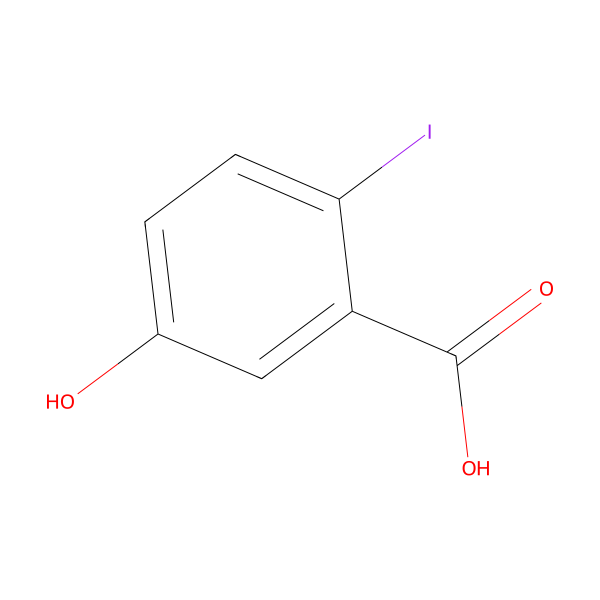 5-Hydroxy-2-iodobenzoic acid molecular structure, CAS 57772-57-3