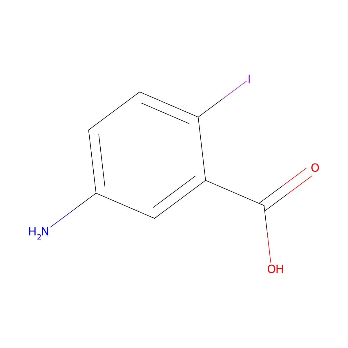5-Amino-2-iodobenzoic acid molecular structure, CAS 57772-59-5