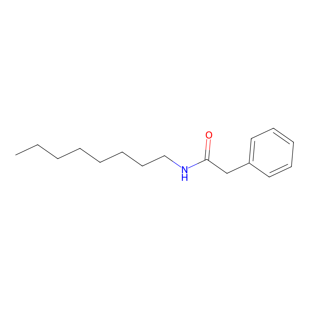 N-octyl-2-phenylacetamide molecular structure, CAS 57772-71-1
