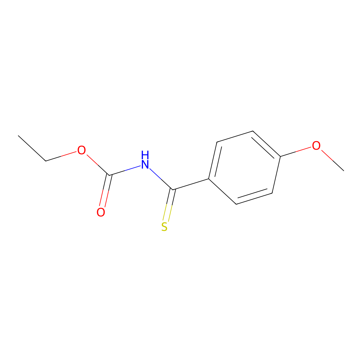 ethyl N-(4-methoxybenzenecarbothioyl)carbamate molecular structure, CAS 57774-72-8