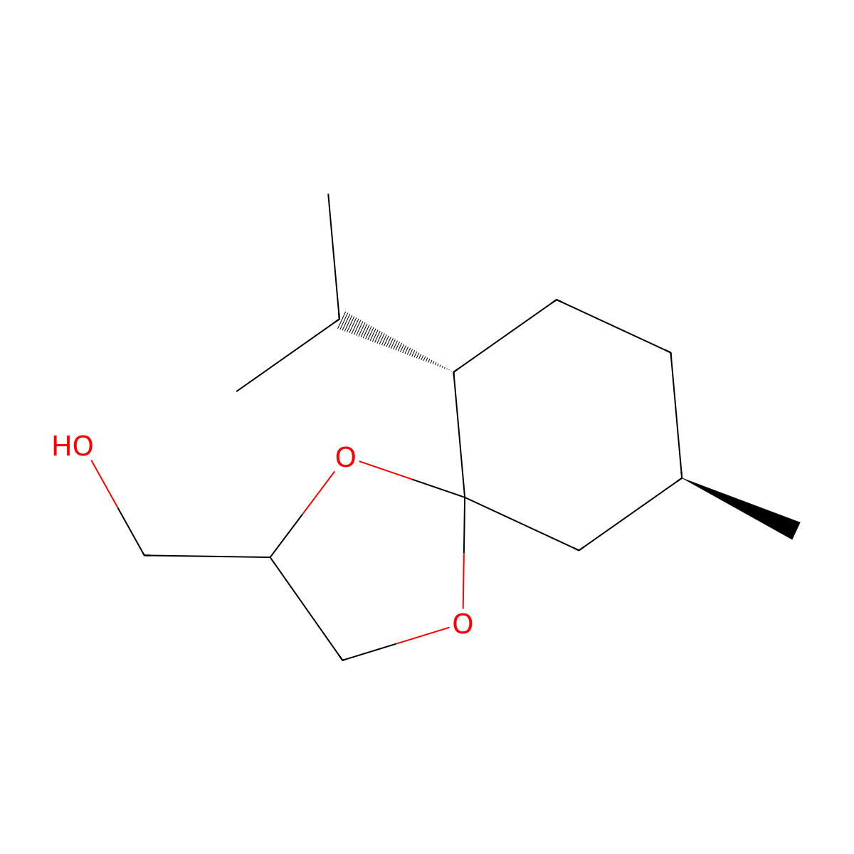 Menthone 1,2-glycerol ketal, (-)- molecular structure, CAS 577746-42-0