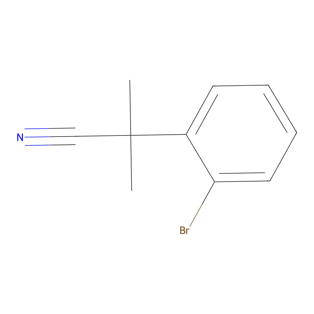 2-(2-Bromophenyl)-2-methylpropanenitrile molecular structure, CAS 57775-06-1