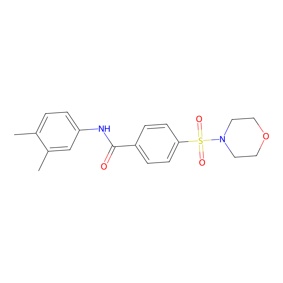 N-(3,4-dimethylphenyl)-4-(morpholine-4-sulfonyl)benzamide molecular structure, CAS 577753-34-5