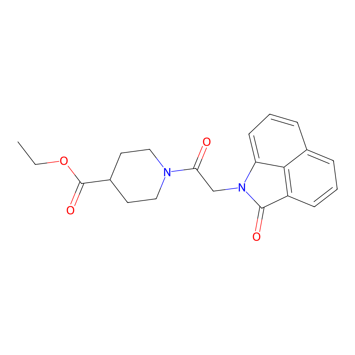 ethyl 1-[(2-oxobenzo[cd]indol-1(2H)-yl)acetyl]piperidine-4-carboxylate molecular structure, CAS 577761-05-8