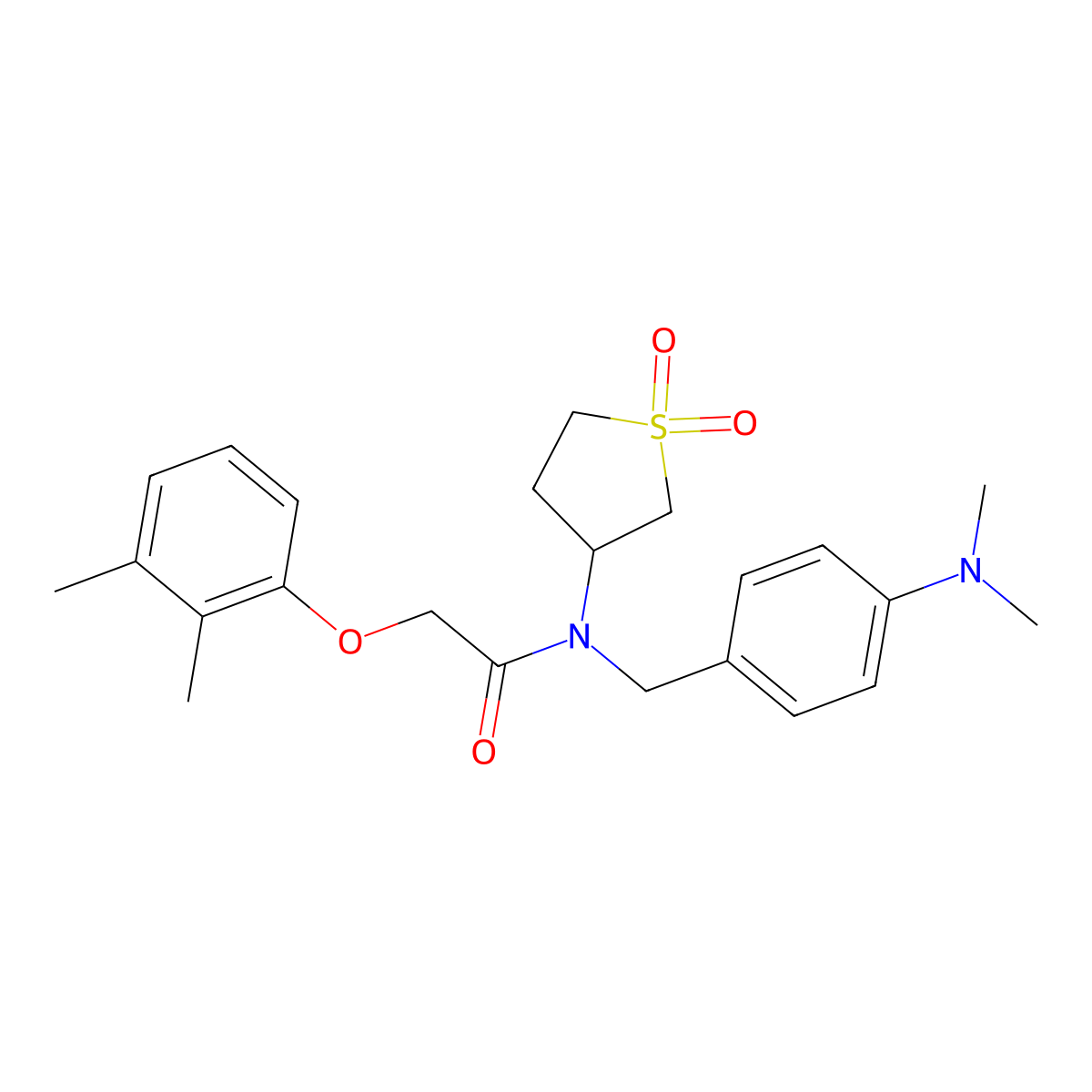 N-[4-(dimethylamino)benzyl]-2-(2,3-dimethylphenoxy)-N-(1,1-dioxidotetrahydrothiophen-3-yl)acetamide molecular structure, CAS 577761-33-2