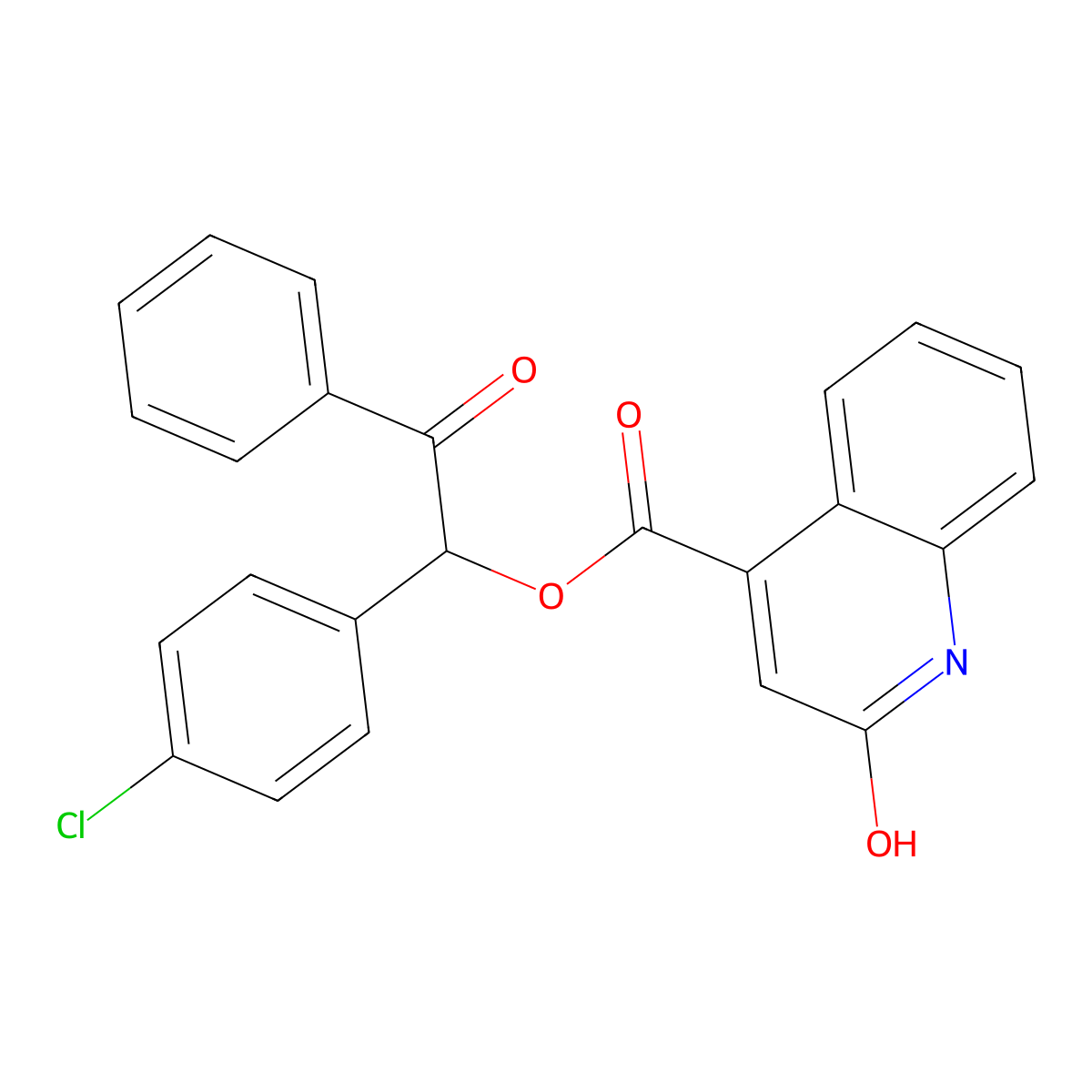 1-(4-Chlorophenyl)-2-oxo-2-phenylethyl 2-hydroxy-4-quinolinecarboxylate molecular structure, CAS 577761-38-7