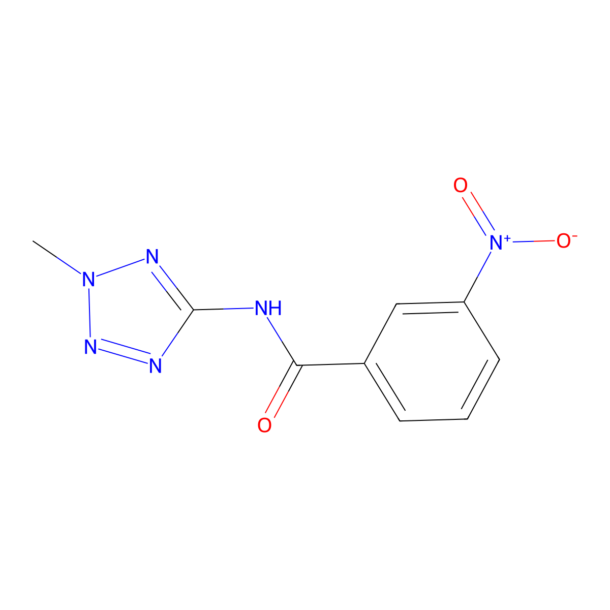 N-(2-methyltetrazol-5-yl)-3-nitrobenzamide molecular structure, CAS 577762-19-7