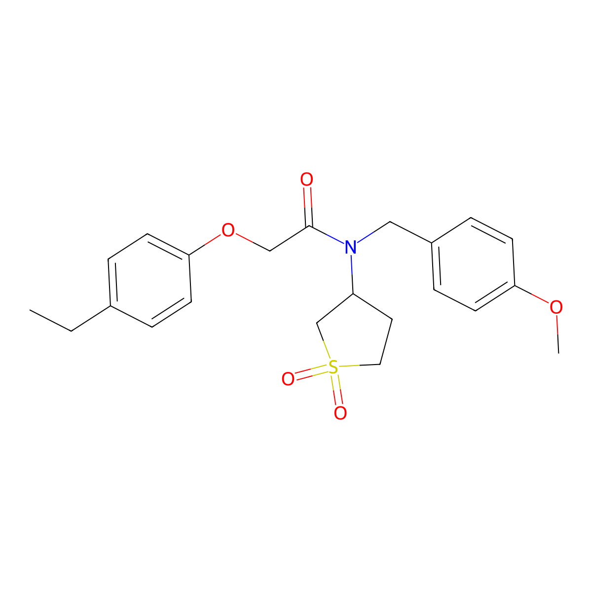 N-(1,1-dioxidotetrahydrothiophen-3-yl)-2-(4-ethylphenoxy)-N-(4-methoxybenzyl)acetamide molecular structure, CAS 577762-46-0