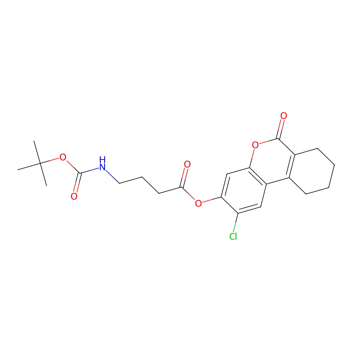 2-chloro-6-oxo-7,8,9,10-tetrahydro-6H-benzo[c]chromen-3-yl 4-[(tert-butoxycarbonyl)amino]butanoate molecular structure, CAS 577762-73-3