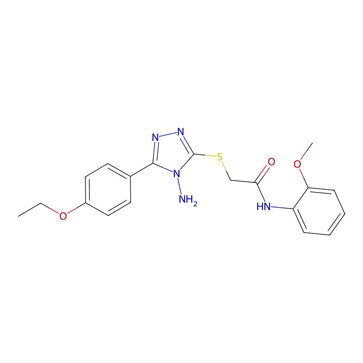 2-[4-amino-5-(4-ethoxyphenyl)(1,2,4-triazol-3-ylthio)]-N-(2-methoxyphenyl)acet amide molecular structure, CAS 577762-98-2