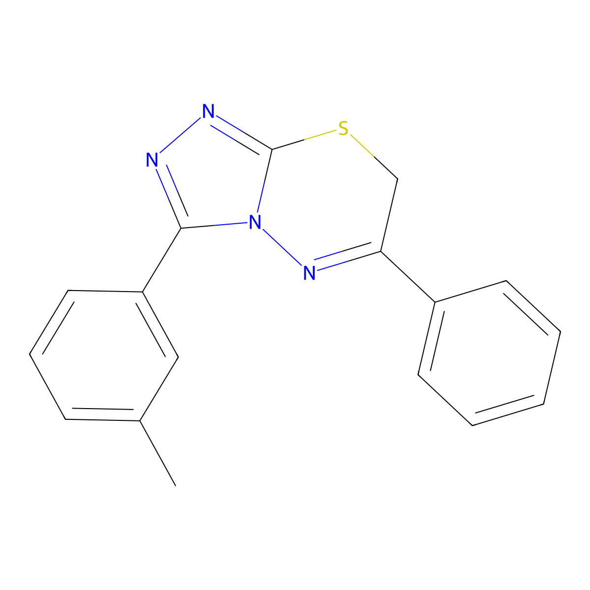 3-(3-methylphenyl)-6-phenyl-7H-[1,2,4]triazolo[3,4-b][1,3,4]thiadiazine molecular structure, CAS 577763-02-1