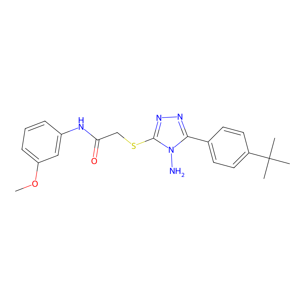 2-{4-amino-5-[4-(tert-butyl)phenyl](1,2,4-triazol-3-ylthio)}-N-(3-methoxypheny l)acetamide molecular structure, CAS 577764-22-8