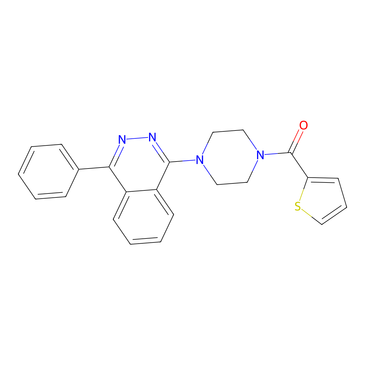 (4-(4-Phenylphthalazin-1-yl)piperazin-1-yl)(thiophen-2-yl)methanone molecular structure, CAS 577764-24-0