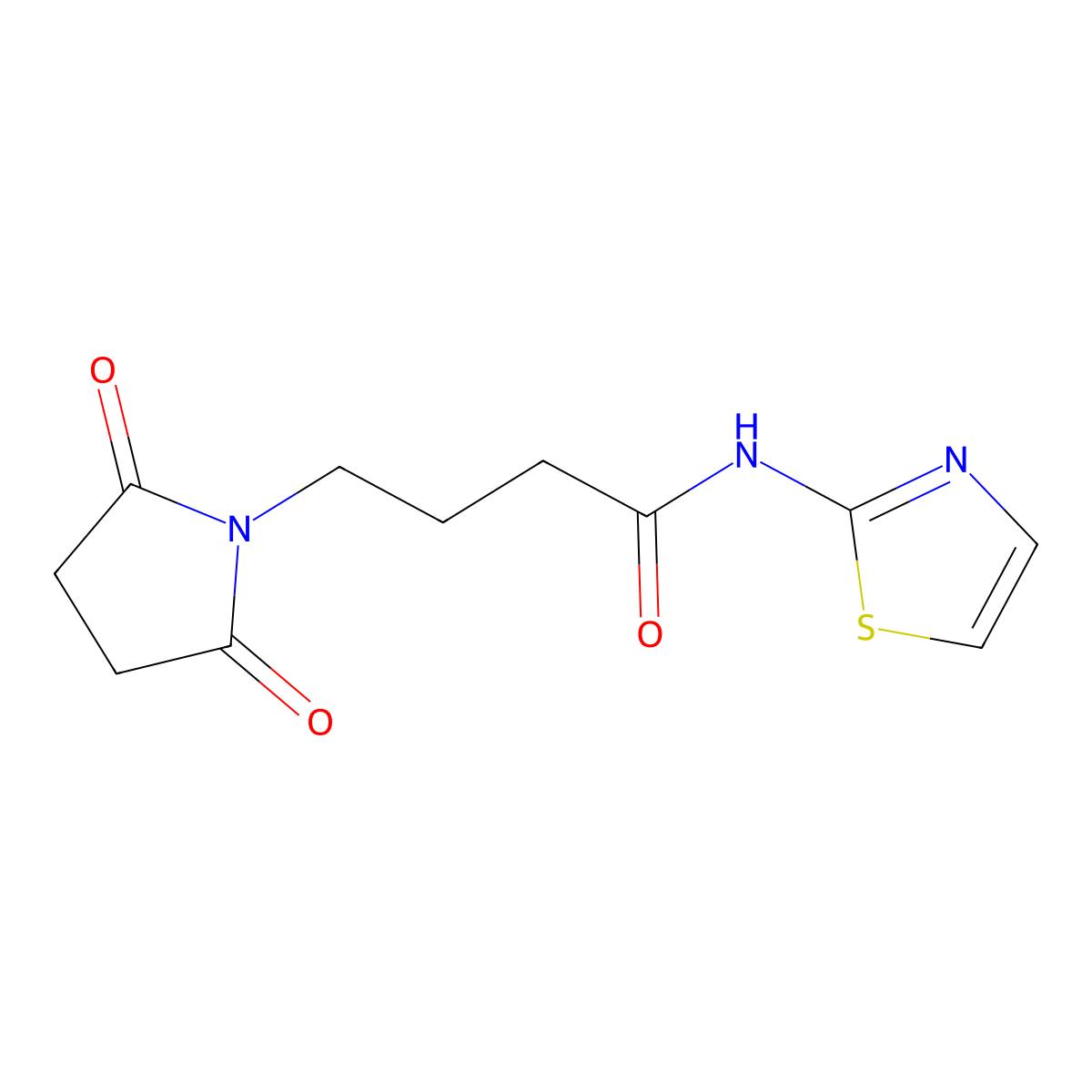 4-(2,5-dioxopyrrolidin-1-yl)-N-(1,3-thiazol-2-yl)butanamide molecular structure, CAS 577764-30-8