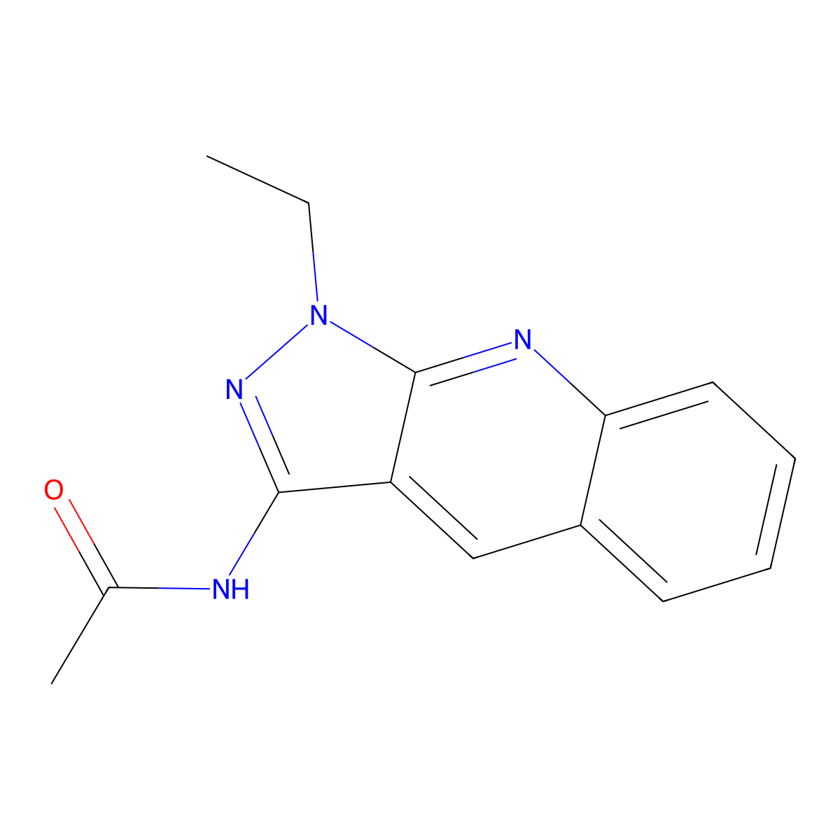 N-(1-ethylpyrazolo[3,4-b]quinolin-3-yl)acetamide molecular structure, CAS 577764-82-0