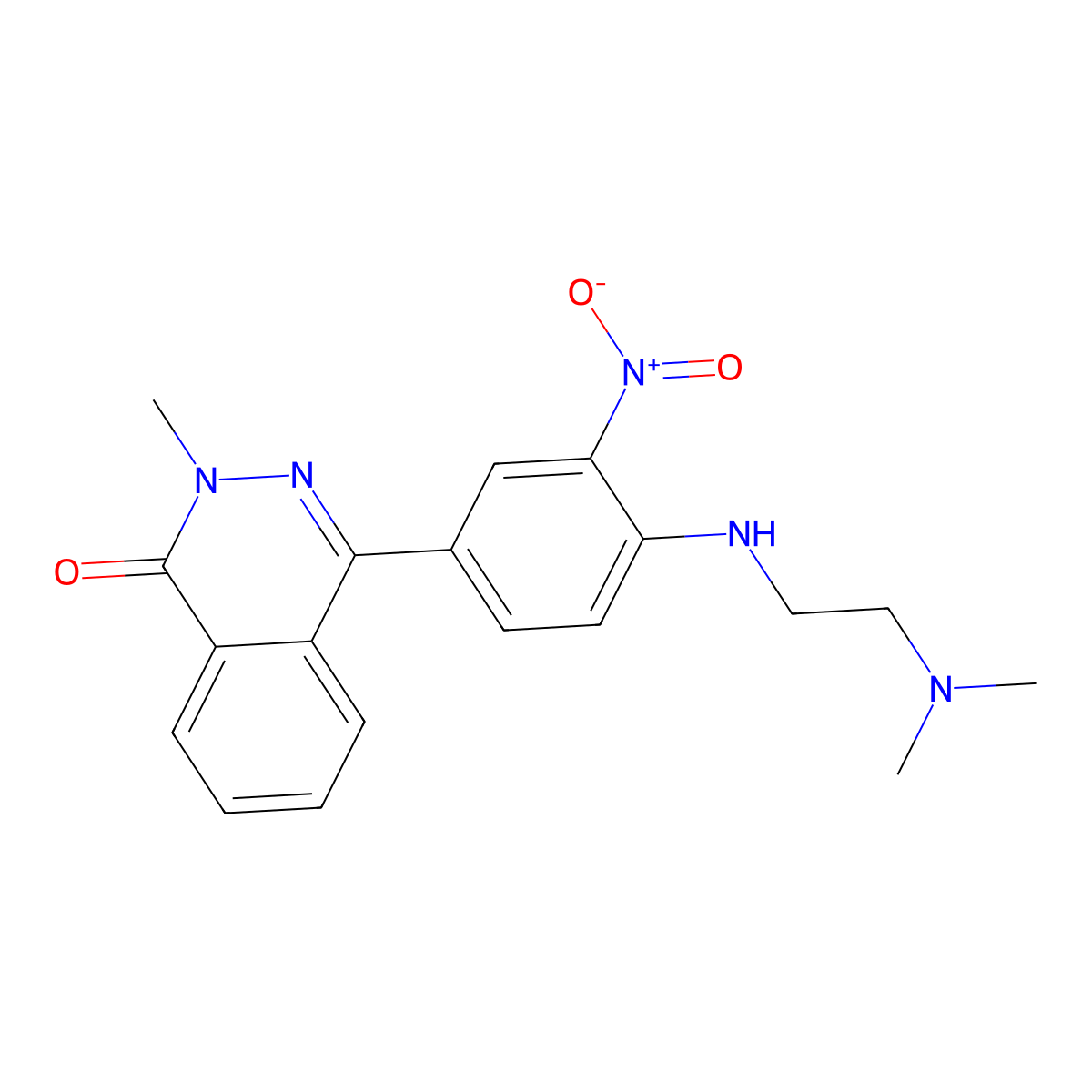 4-(4-{[2-(dimethylamino)ethyl]amino}-3-nitrophenyl)-2-methylphthalazin-1(2H)-one molecular structure, CAS 577764-90-0