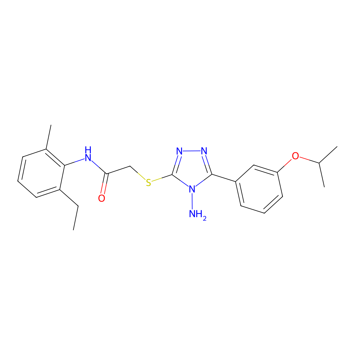 2-{4-amino-5-[3-(methylethoxy)phenyl](1,2,4-triazol-3-ylthio)}-N-(6-ethyl-2-me thylphenyl)acetamide molecular structure, CAS 577765-64-1