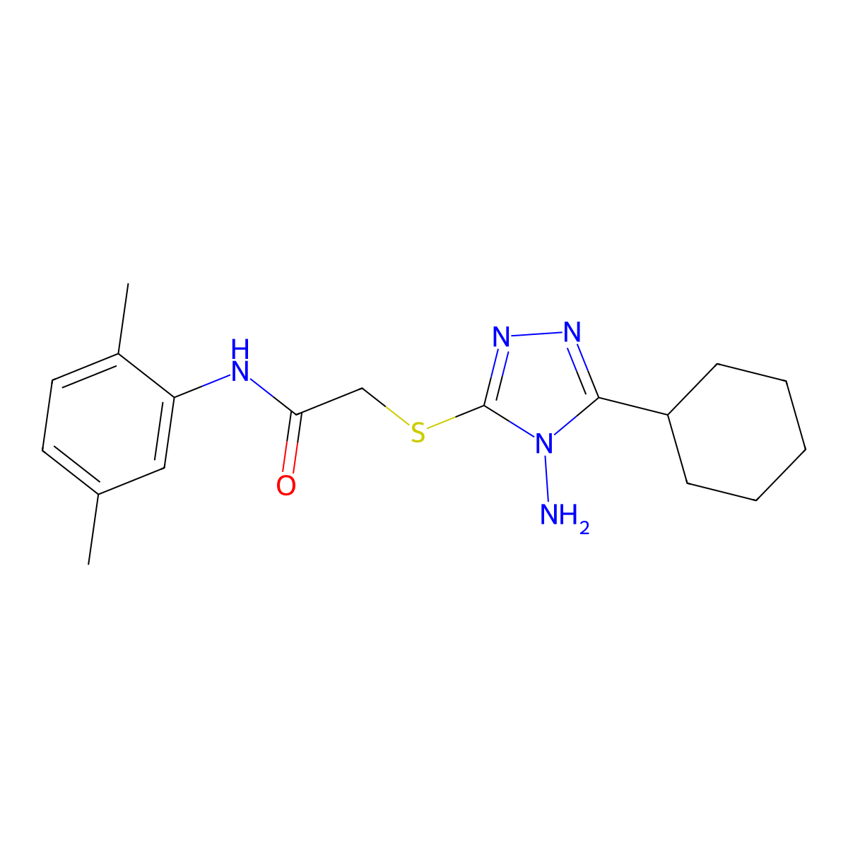 2-((4-amino-5-cyclohexyl-4H-1,2,4-triazol-3-yl)thio)-N-(2,5-dimethylphenyl)acetamide molecular structure, CAS 577765-86-7