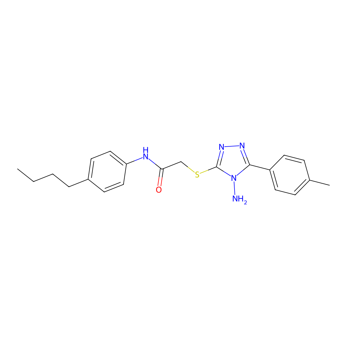 2-[4-amino-5-(4-methylphenyl)(1,2,4-triazol-3-ylthio)]-N-(4-butylphenyl)acetam ide molecular structure, CAS 577765-87-8