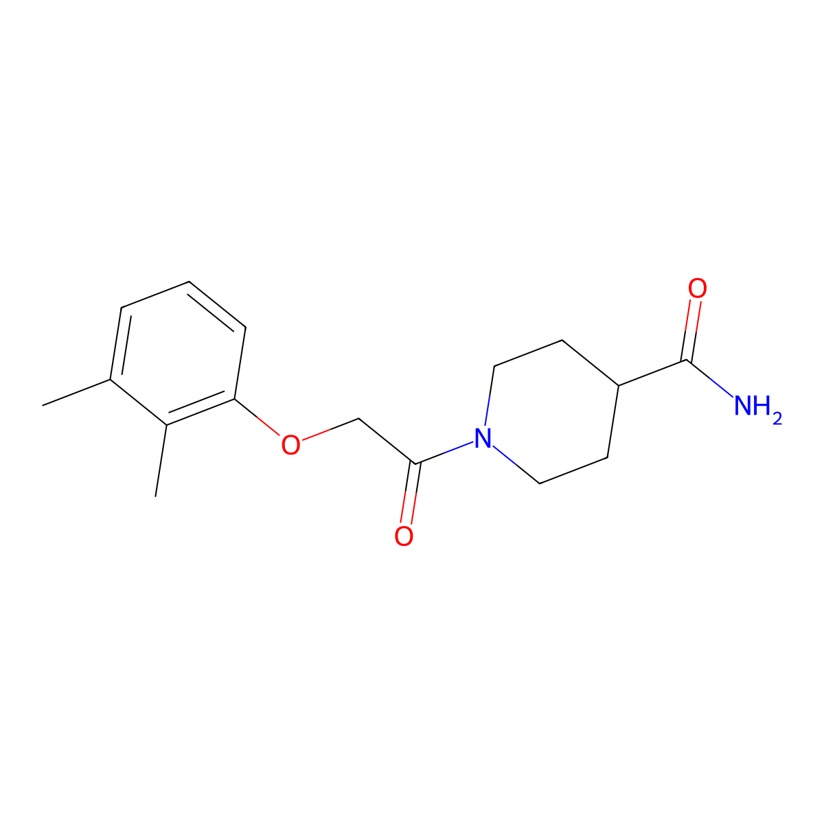 1-[(2,3-Dimethylphenoxy)acetyl]-4-piperidinecarboxamide molecular structure, CAS 577765-89-0
