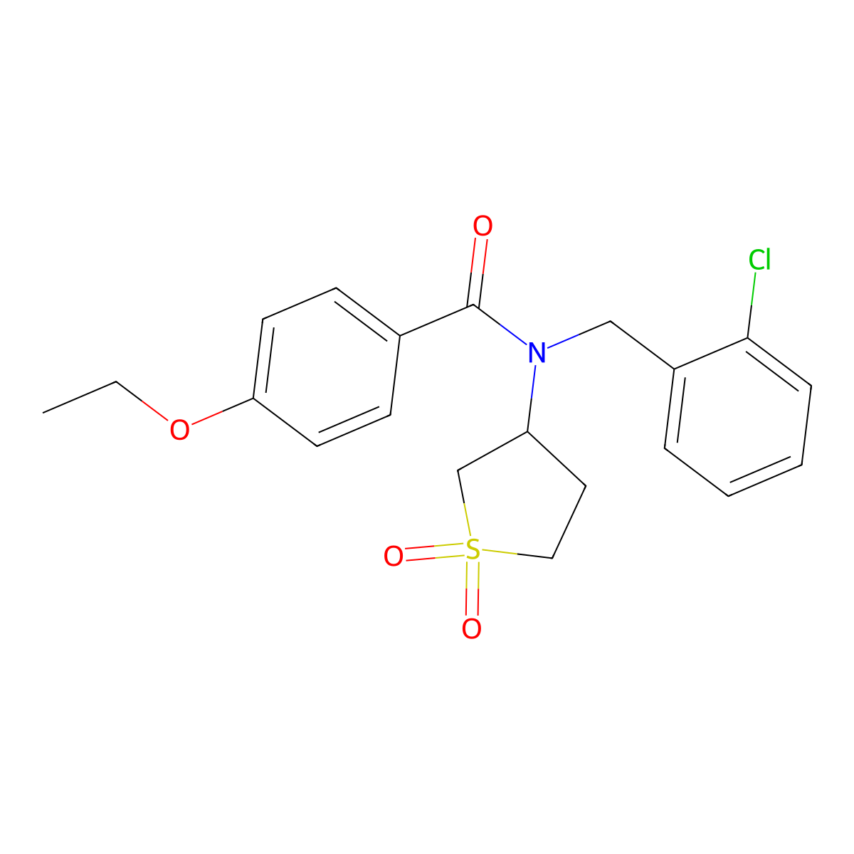 N-(2-chlorobenzyl)-N-(1,1-dioxidotetrahydrothiophen-3-yl)-4-ethoxybenzamide molecular structure, CAS 577766-13-3