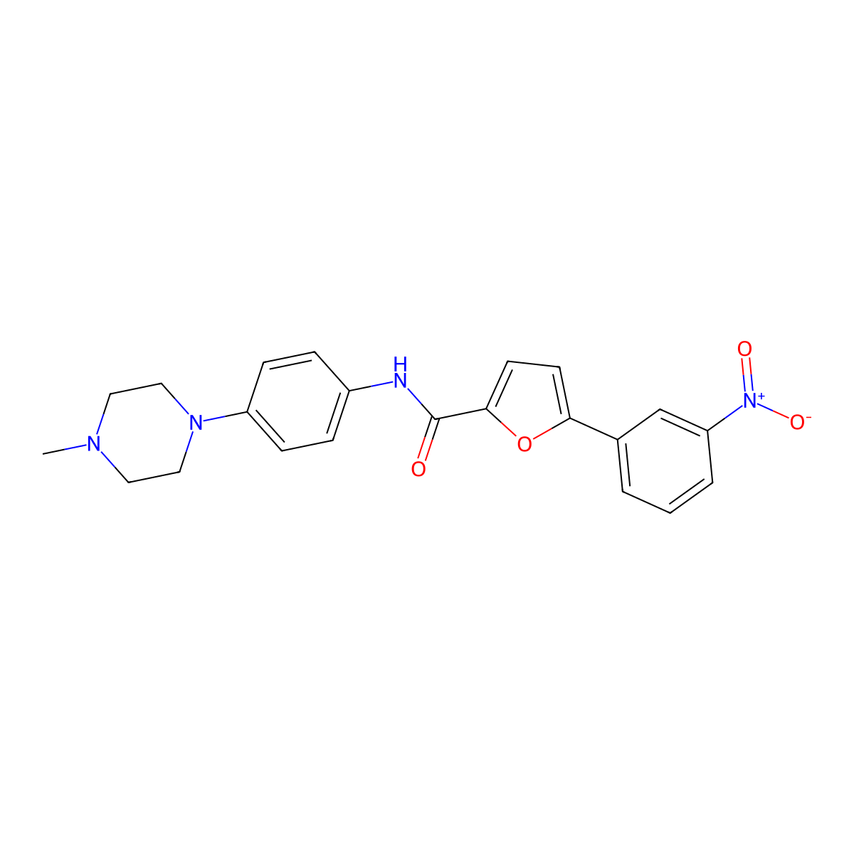 N-[4-(4-methylpiperazin-1-yl)phenyl]-5-(3-nitrophenyl)furan-2-carboxamide molecular structure, CAS 577766-21-3