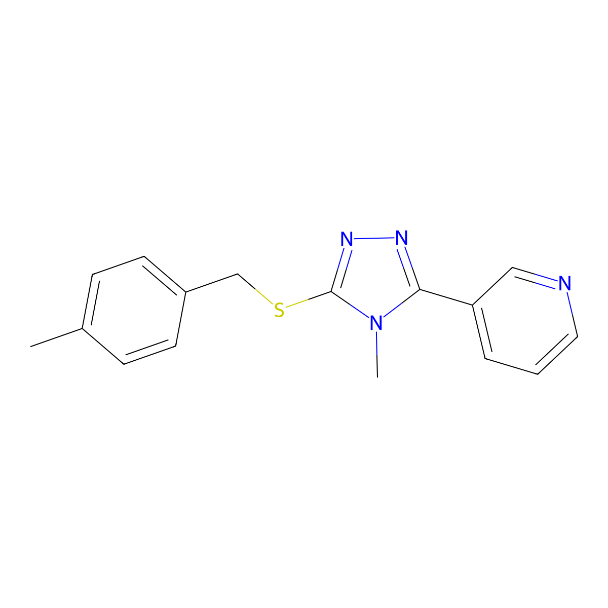 3-(4-methyl-5-{[(4-methylphenyl)methyl]sulfanyl}-4H-1,2,4-triazol-3-yl)pyridine molecular structure, CAS 577766-42-8