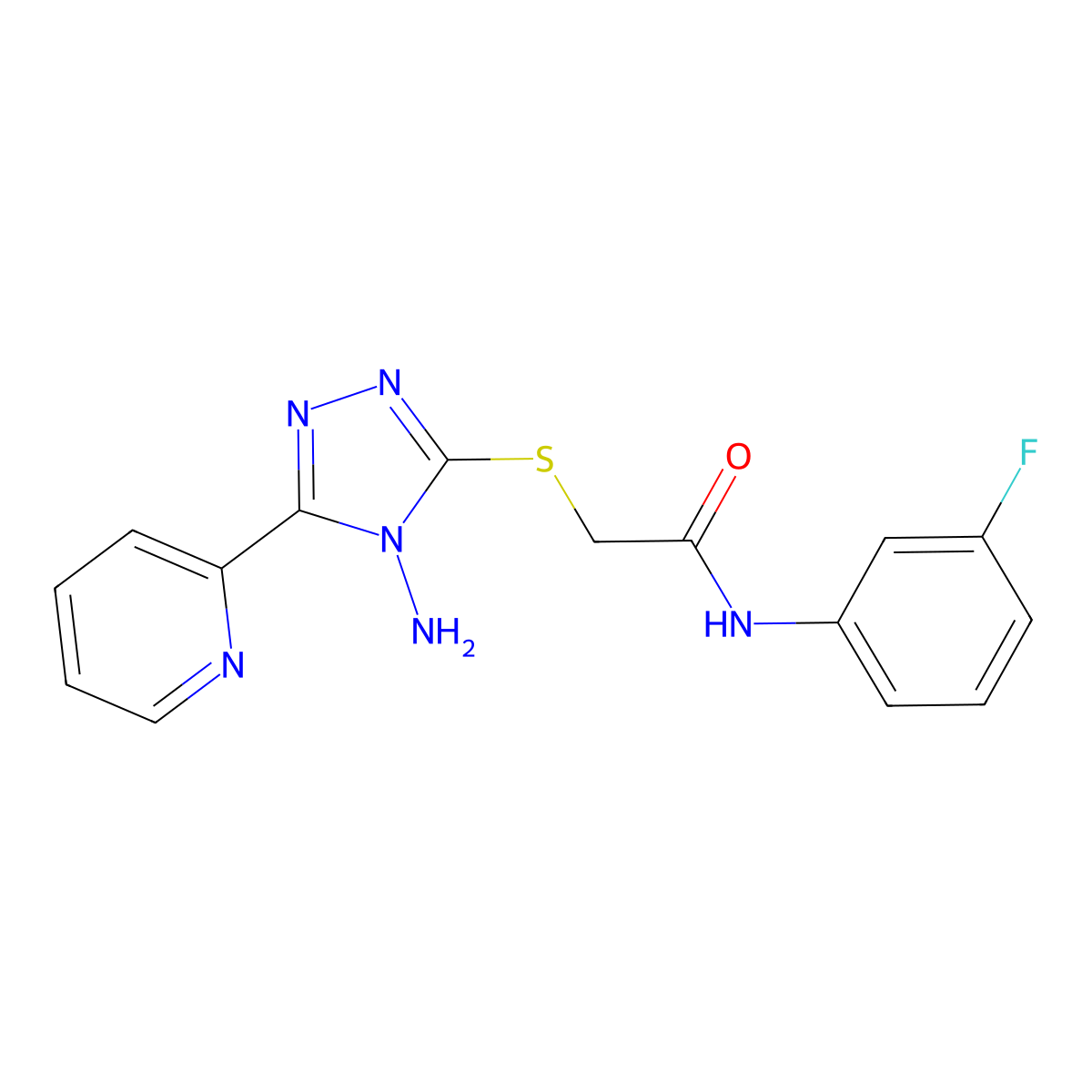 2-(4-amino-5-(2-pyridyl)(1,2,4-triazol-3-ylthio))-N-(3-fluorophenyl)acetamide molecular structure, CAS 577766-71-3