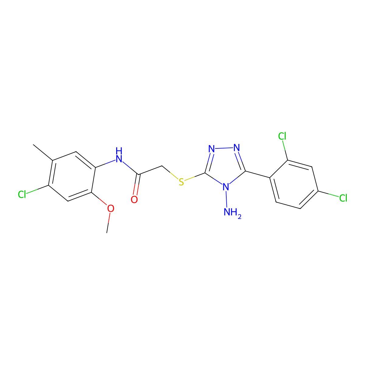 C18H16Cl3N5O2S molecular structure, CAS 577766-75-7