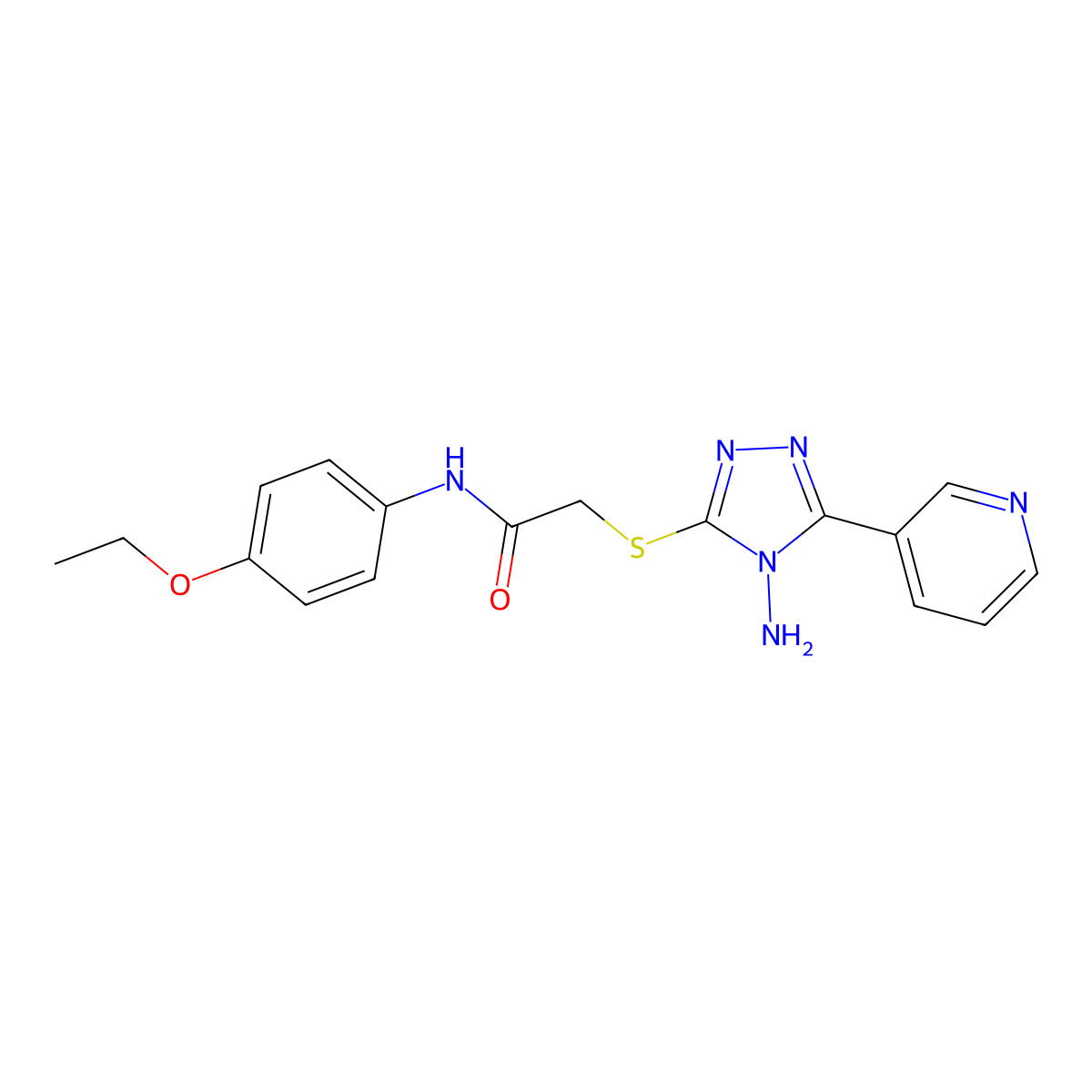 2-[(4-amino-5-pyridin-3-yl-1,2,4-triazol-3-yl)sulfanyl]-N-(4-ethoxyphenyl)acetamide molecular structure, CAS 577767-38-5