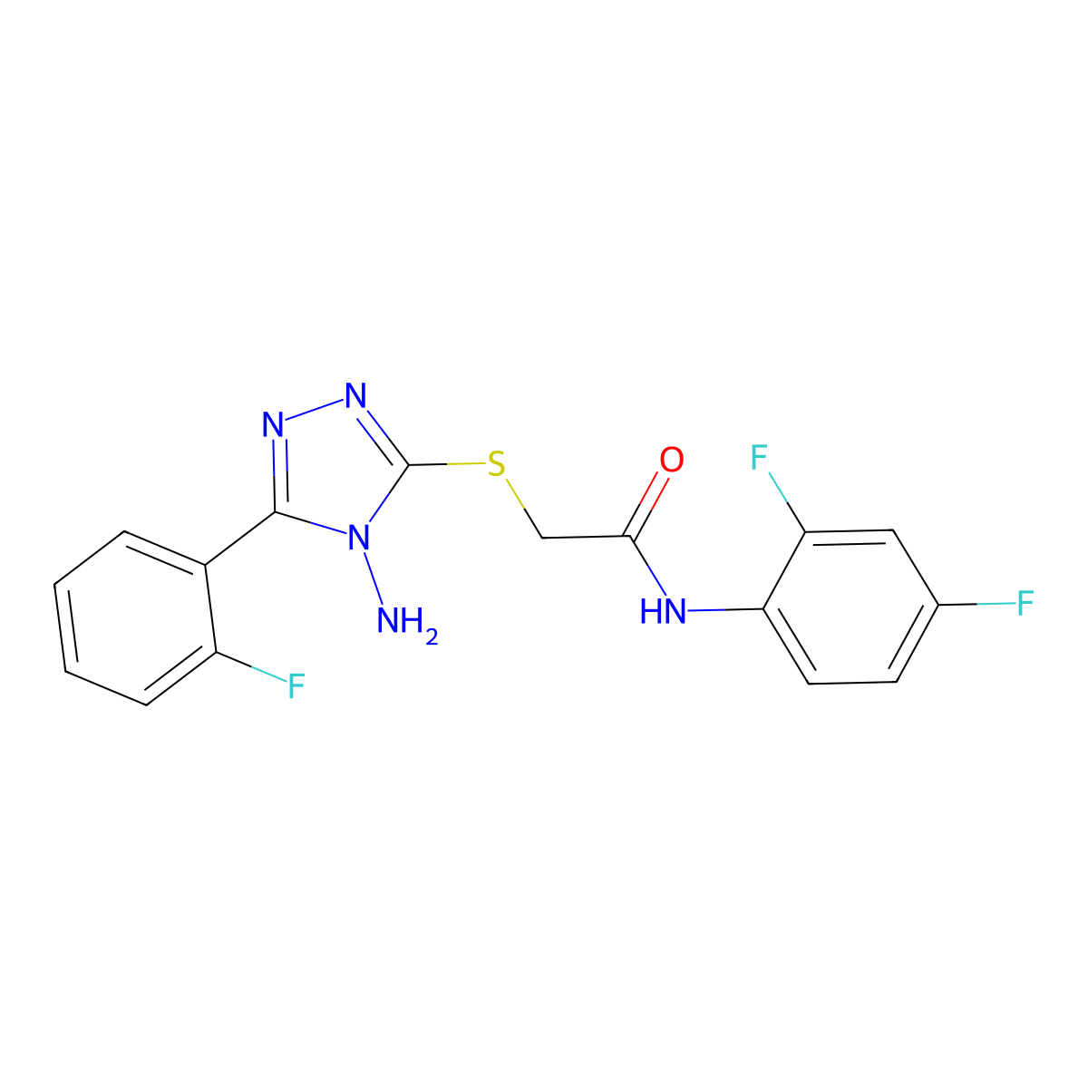 2-[4-amino-5-(2-fluorophenyl)(1,2,4-triazol-3-ylthio)]-N-(2,4-difluorophenyl)a cetamide molecular structure, CAS 577767-90-9