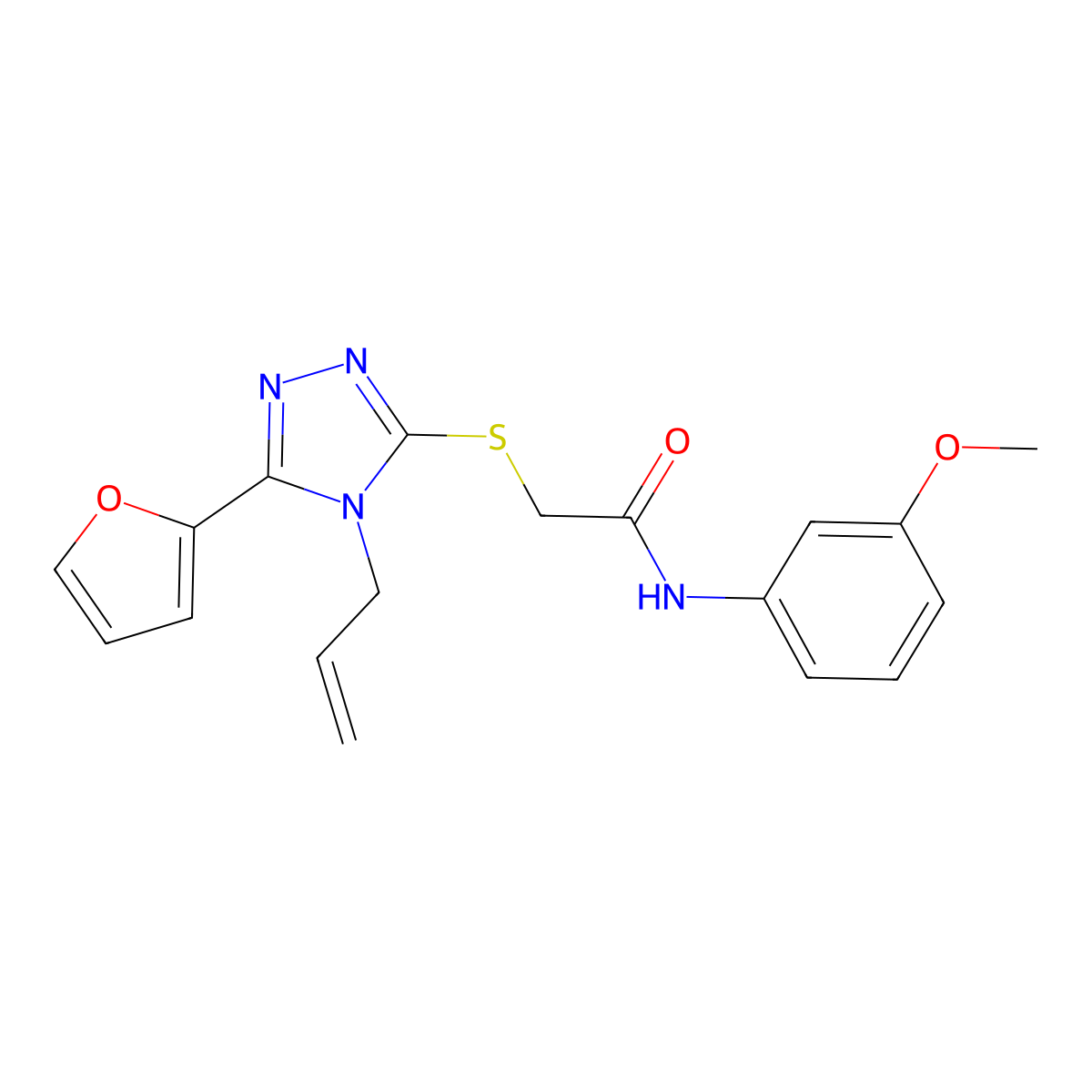 2-((4-Allyl-5-(2-furyl)-4H-1,2,4-triazol-3-YL)thio)-N-(3-methoxyphenyl)acetamide molecular structure, CAS 577768-03-7