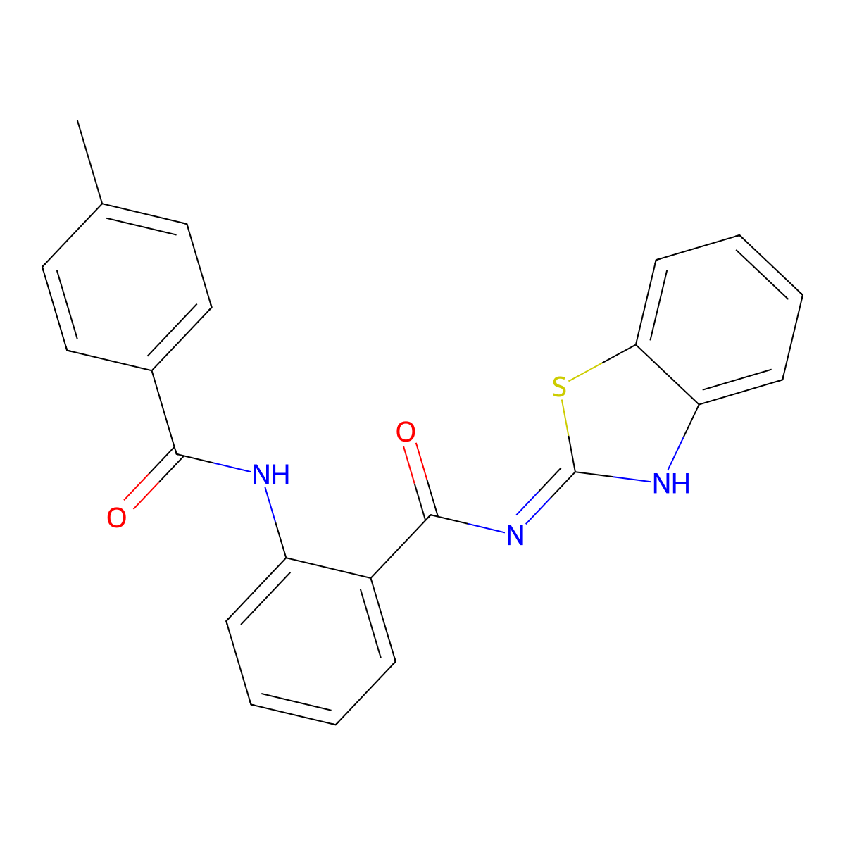 N-(1,3-benzothiazol-2-yl)-2-[(4-methylbenzoyl)amino]benzamide molecular structure, CAS 577768-35-5