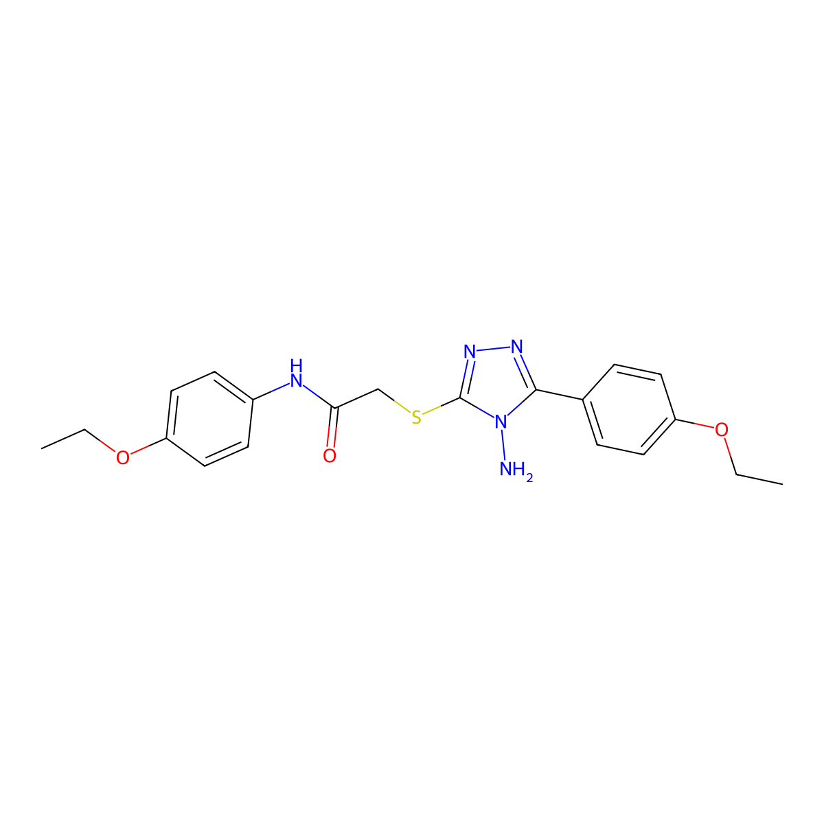 2-[4-amino-5-(4-ethoxyphenyl)(1,2,4-triazol-3-ylthio)]-N-(4-ethoxyphenyl)aceta mide molecular structure, CAS 577768-37-7