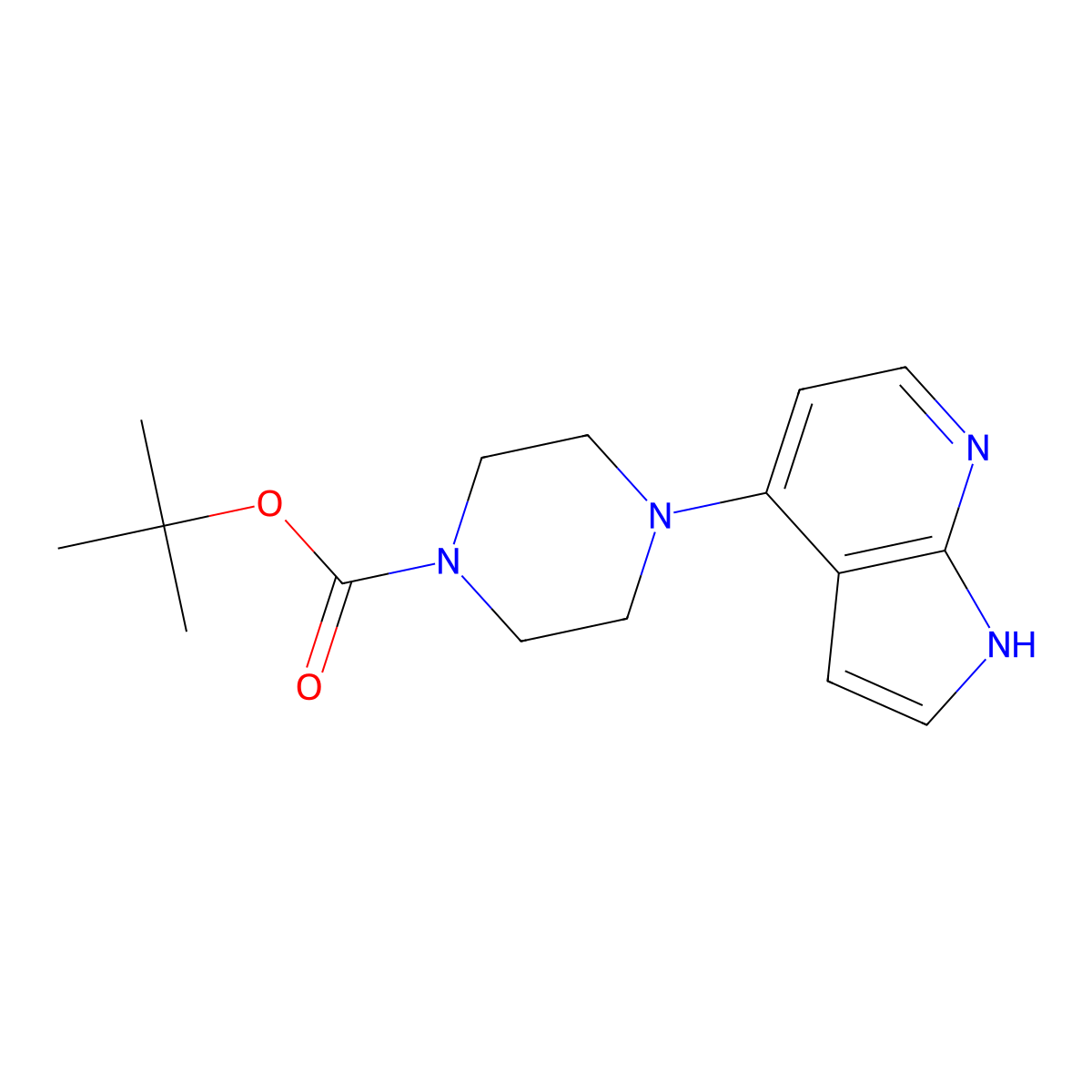 tert-Butyl 4-(1H-pyrrolo[2,3-b]pyridin-4-yl)piperazine-1-carboxylate molecular structure, CAS 577768-59-3
