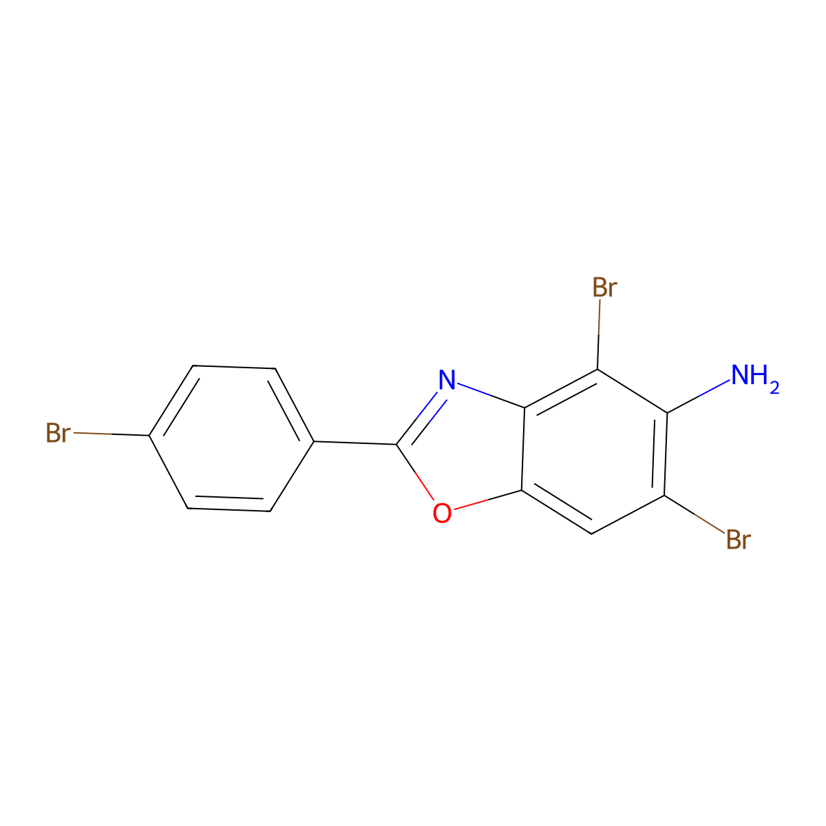 4,6-Dibromo-2-(4-bromophenyl)-1,3-benzoxazol-5-amine molecular structure, CAS 577768-91-3