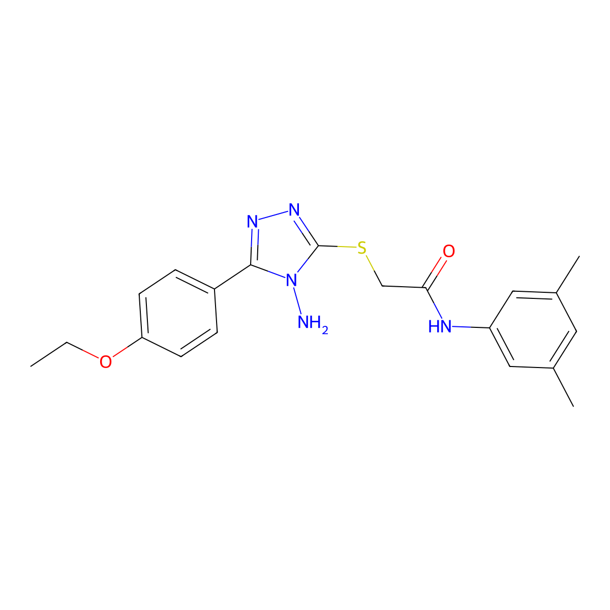 2-[4-amino-5-(4-ethoxyphenyl)(1,2,4-triazol-3-ylthio)]-N-(3,5-dimethylphenyl)a cetamide molecular structure, CAS 577768-97-9