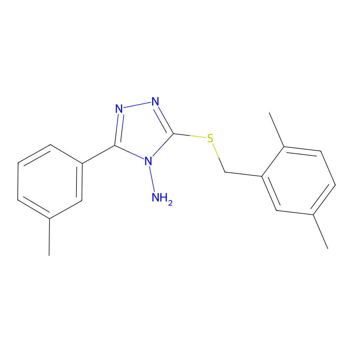 3-[(2,5-Dimethylphenyl)methylthio]-5-(3-methylphenyl)-1,2,4-triazole-4-ylamine molecular structure, CAS 577769-06-3