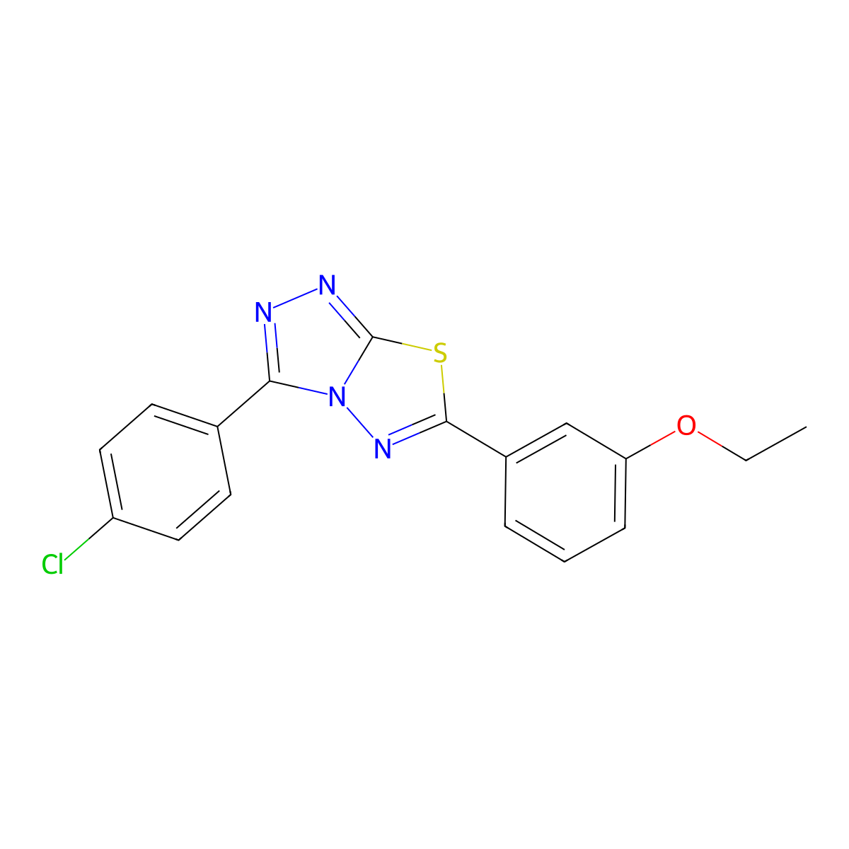 3-(4-Chlorophenyl)-6-(3-ethoxyphenyl)-[1,2,4]triazolo[3,4-b][1,3,4]thiadiazole molecular structure, CAS 577769-53-0