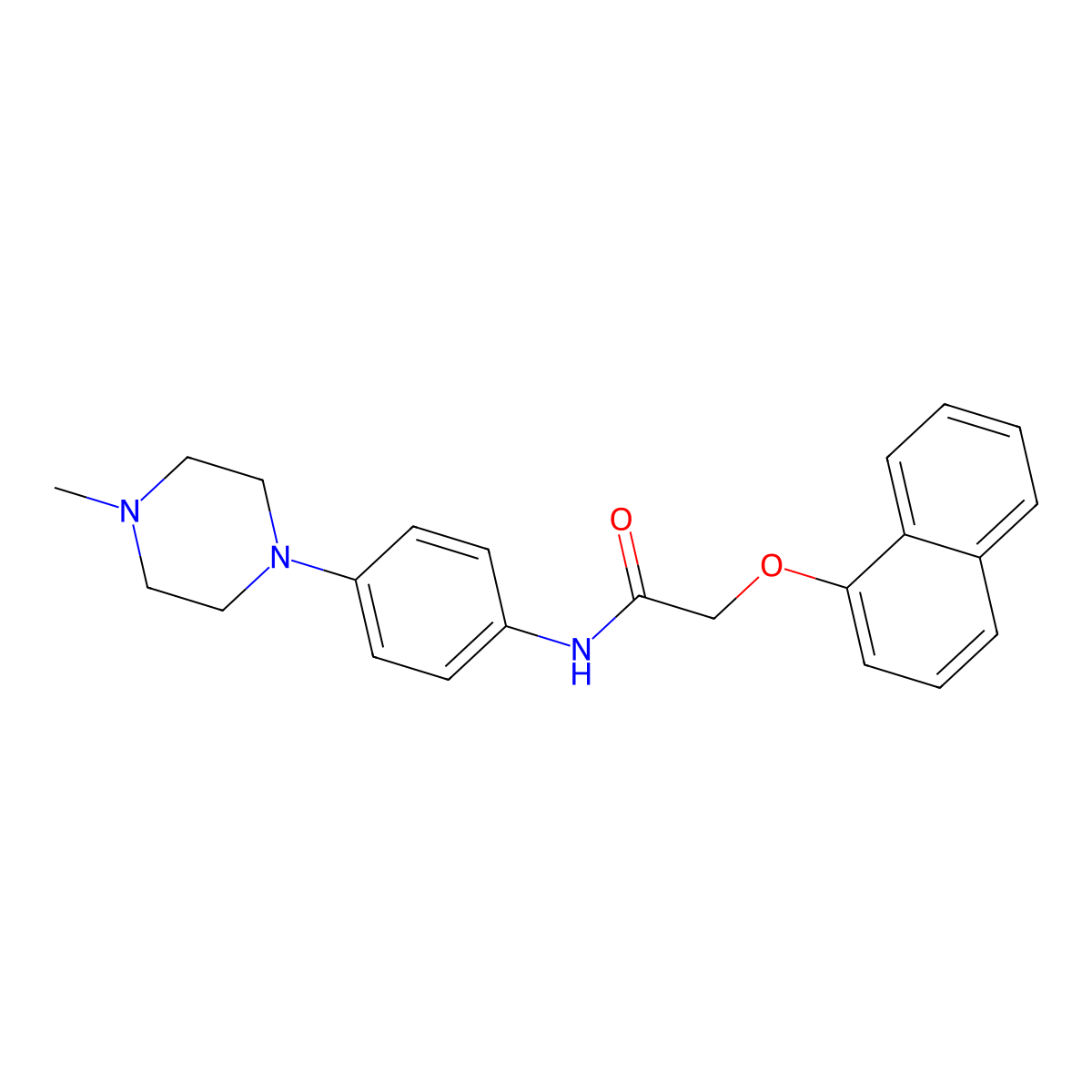 N-[4-(4-methylpiperazin-1-yl)phenyl]-2-naphthalen-1-yloxyacetamide molecular structure, CAS 577769-58-5