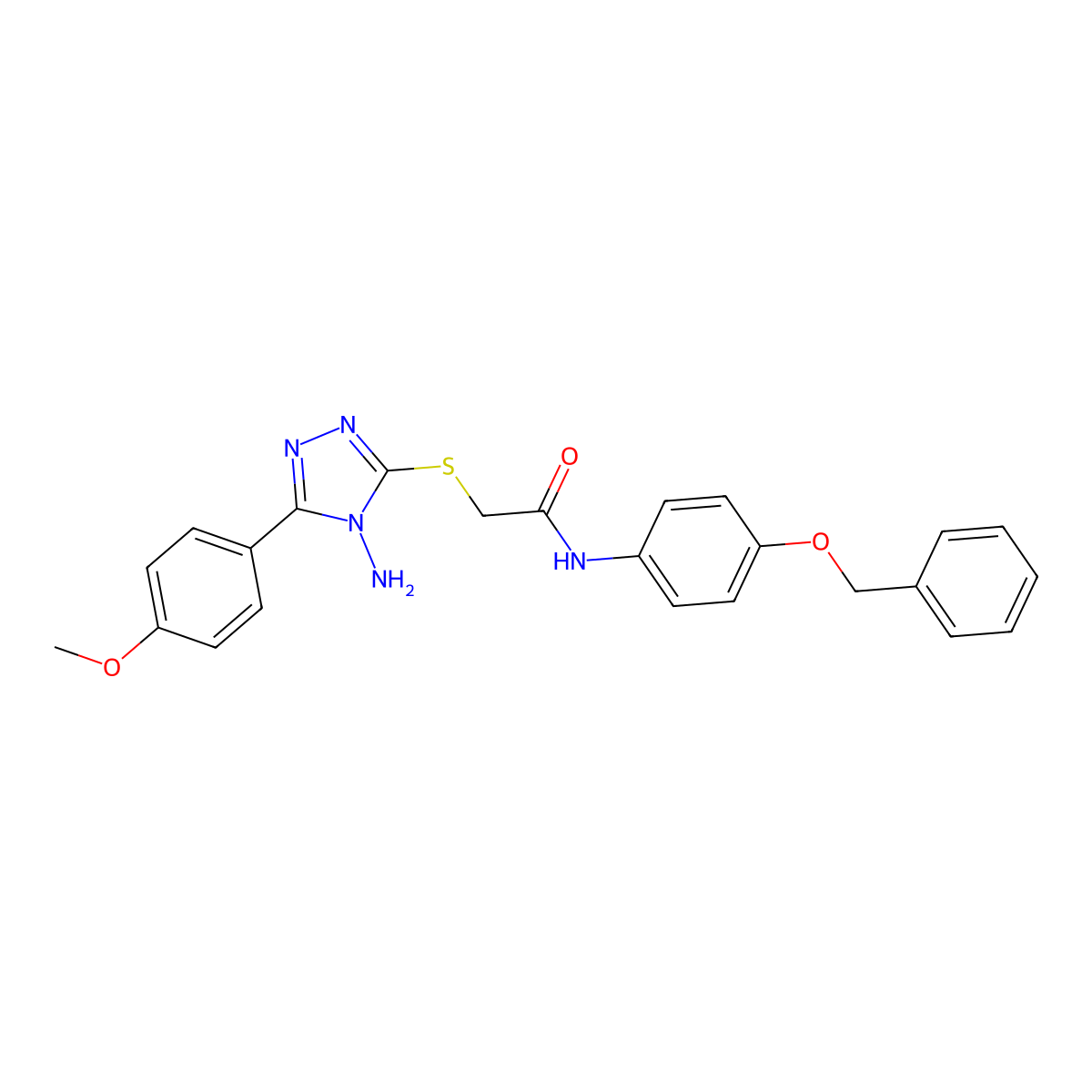 2-[4-amino-5-(4-methoxyphenyl)(1,2,4-triazol-3-ylthio)]-N-[4-(phenylmethoxy)ph enyl]acetamide molecular structure, CAS 577769-64-3