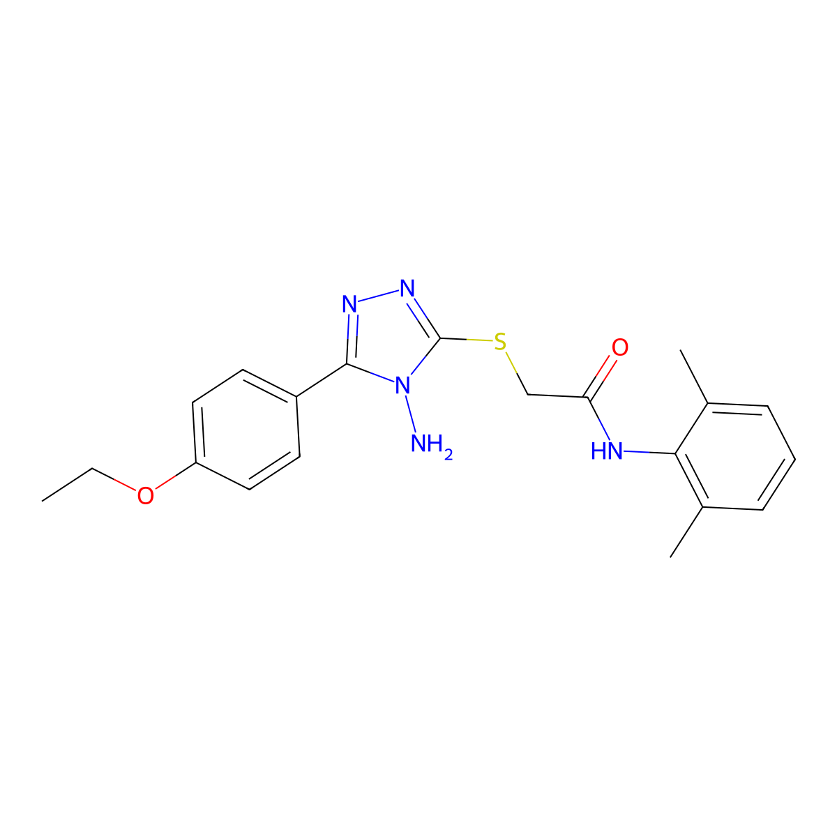 2-[4-amino-5-(4-ethoxyphenyl)(1,2,4-triazol-3-ylthio)]-N-(2,6-dimethylphenyl)a cetamide molecular structure, CAS 577769-84-7