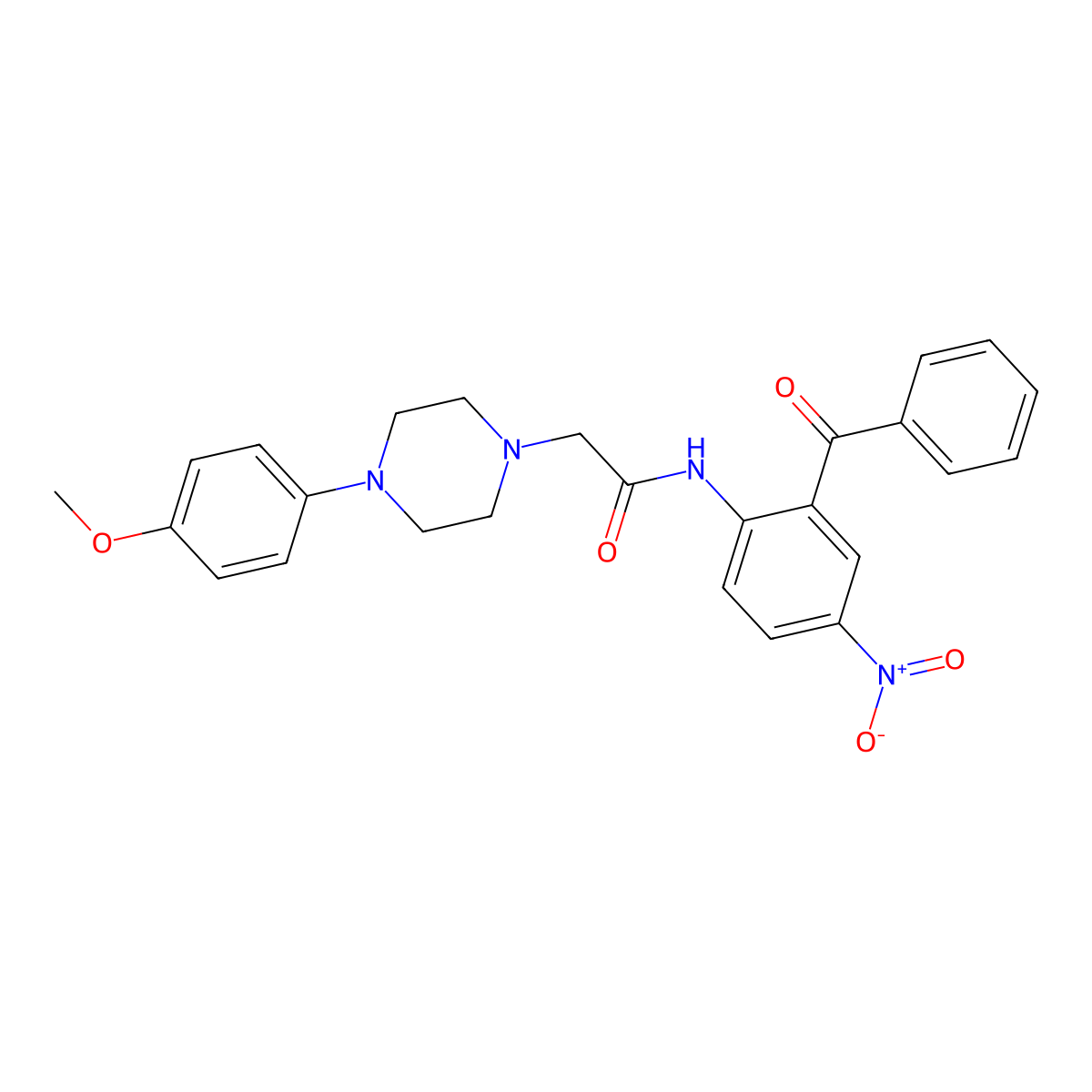 2-[4-(4-methoxyphenyl)piperazin-1-yl]-N-[4-nitro-2-(phenylcarbonyl)phenyl]acetamide molecular structure, CAS 577769-87-0
