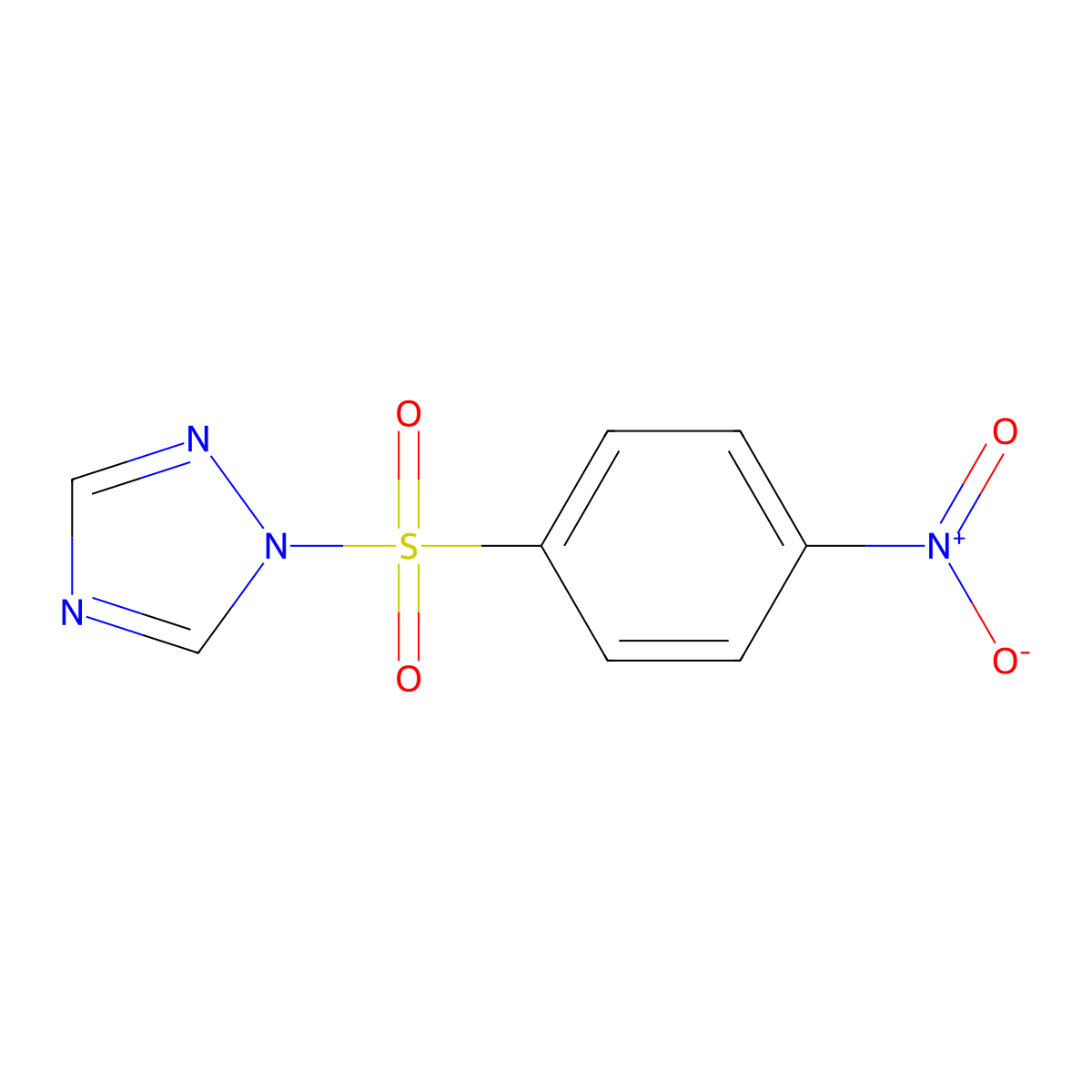 1-((4-Nitrophenyl)sulfonyl)-1H-1,2,4-triazole molecular structure, CAS 57777-84-1