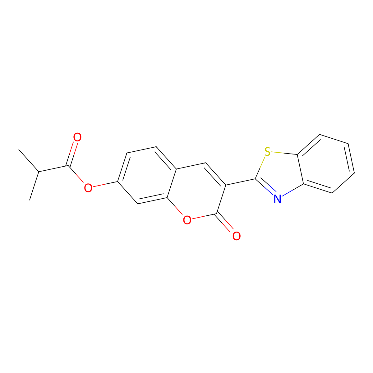 3-(1,3-benzothiazol-2-yl)-2-oxo-2H-chromen-7-yl 2-methylpropanoate molecular structure, CAS 577770-06-0