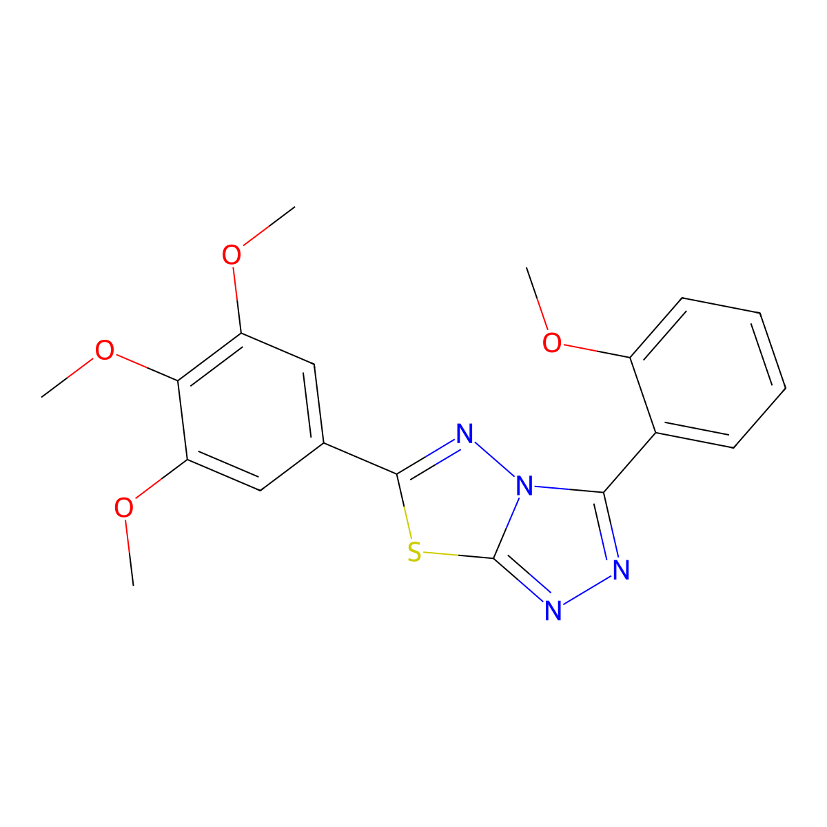 3-(2-Methoxyphenyl)-6-(3,4,5-trimethoxyphenyl)[1,2,4]triazolo[3,4-b][1,3,4]thiadiazole molecular structure, CAS 577770-13-9