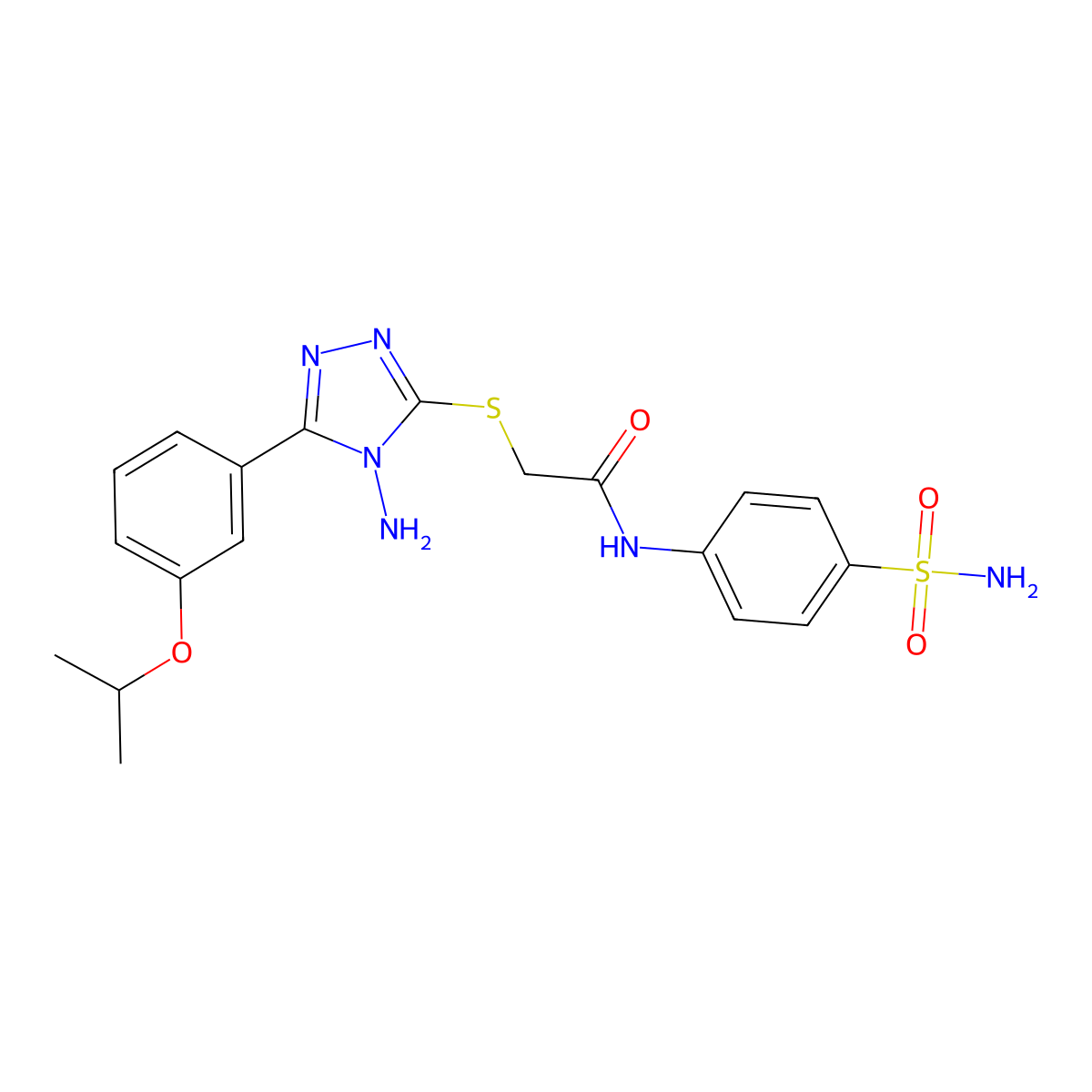 2-{4-amino-5-[3-(methylethoxy)phenyl](1,2,4-triazol-3-ylthio)}-N-(4-sulfamoylp henyl)acetamide molecular structure, CAS 577770-48-0