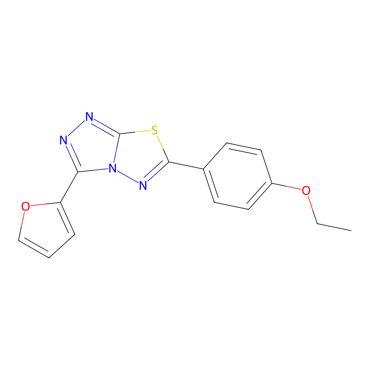 6-(4-Ethoxyphenyl)-3-(furan-2-yl)-[1,2,4]triazolo[3,4-b][1,3,4]thiadiazole molecular structure, CAS 577770-56-0