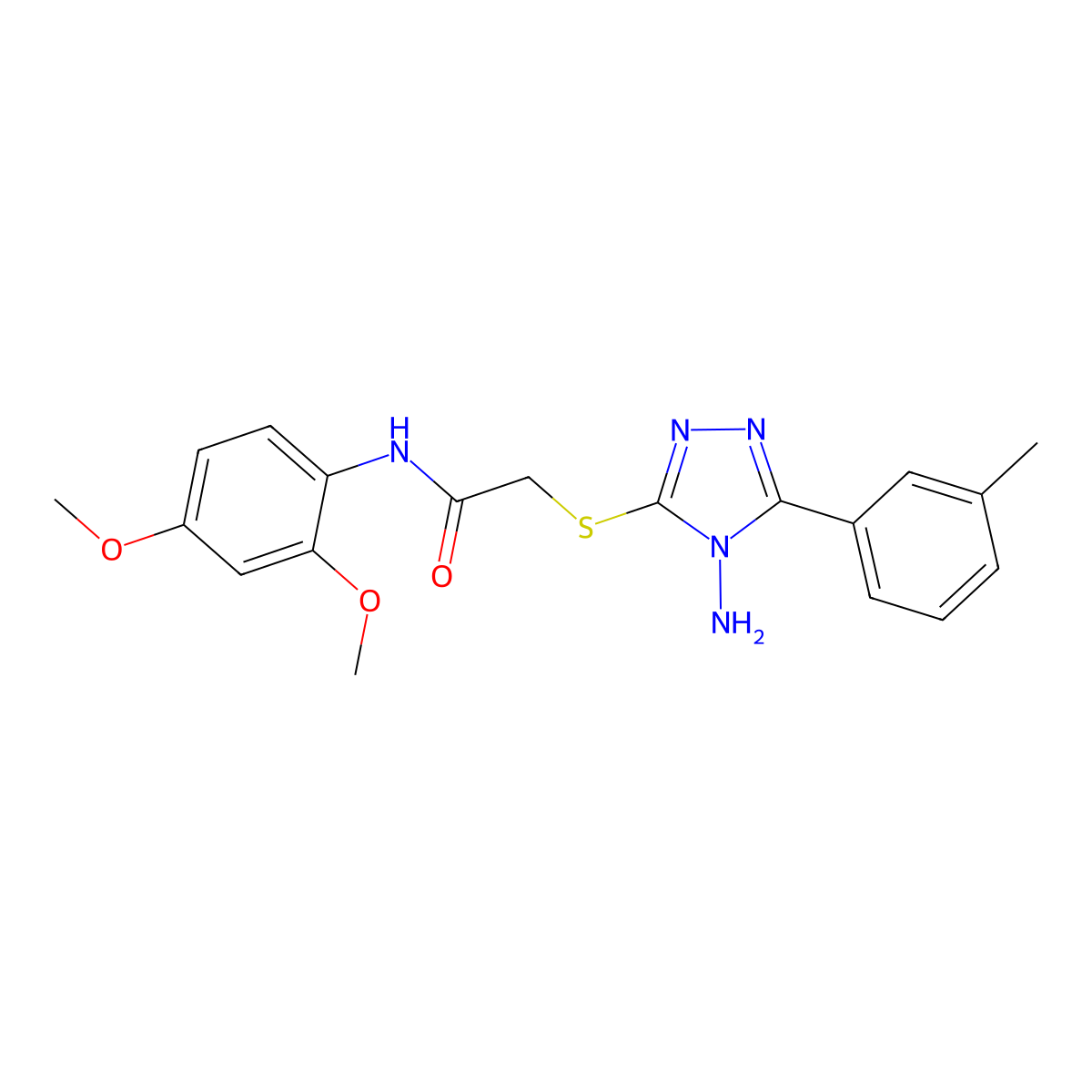2-{[4-amino-5-(3-methylphenyl)-4H-1,2,4-triazol-3-yl]sulfanyl}-N-(2,4-dimethoxyphenyl)acetamide molecular structure, CAS 577770-84-4