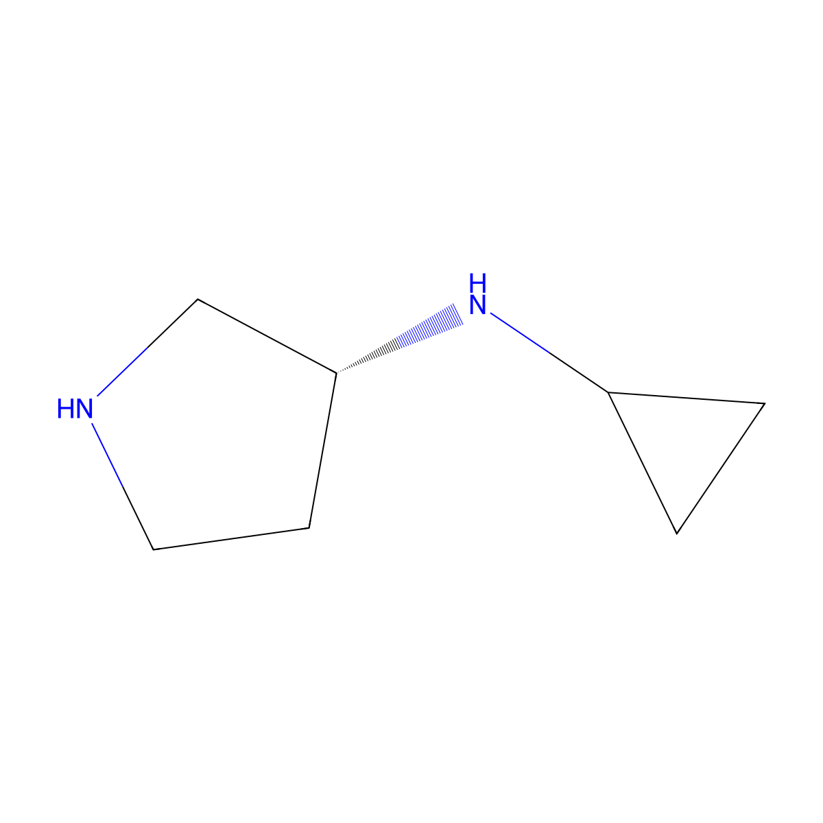 (R)-N-Cyclopropylpyrrolidin-3-amine molecular structure, CAS 577776-80-8